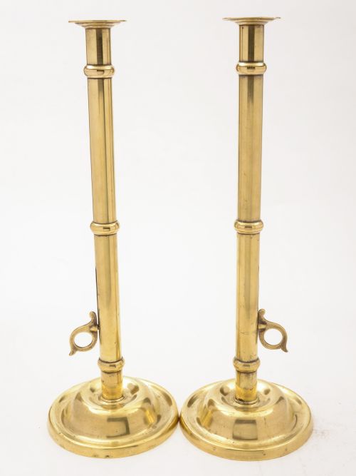 Pair of Arts & Crafts Brass Candlesticks Circa 1900