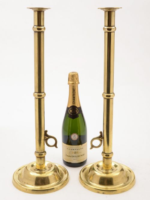 Pair of Arts & Crafts Brass Candlesticks Circa 1900