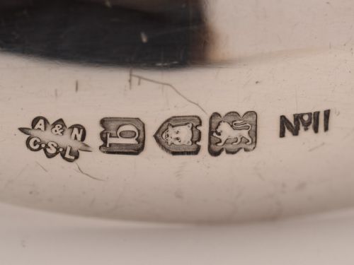 Edwardian Cut Glass and Silver Salad Bowl With Servers