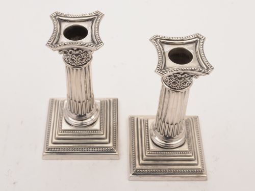 Pair of Edwardian Silver Plated Candlesticks Circa 1905