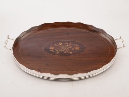 Edwardian Mahogany Inlaid Gallery Tray Circa 1905 