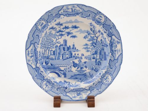 Pair of English Blue and White China Plates Circa 1830