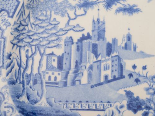 Pair of English Blue and White China Plates Circa 1830