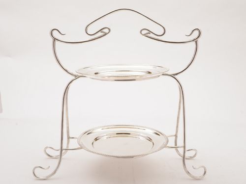 Art Nouveau Silver Plated Cake Stand Circa 1900