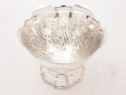 Edwardian Embossed Silver Plated Bowl Circa 1905