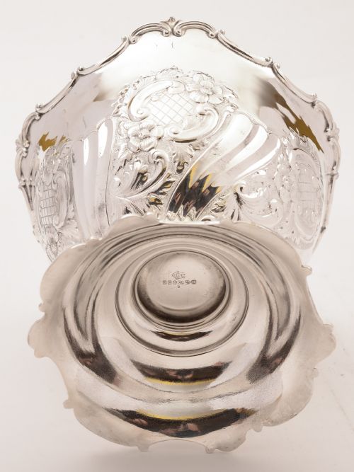 Edwardian Embossed Silver Plated Bowl Circa 1905