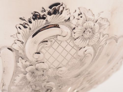Edwardian Embossed Silver Plated Bowl Circa 1905
