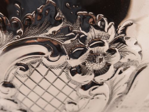 Edwardian Embossed Silver Plated Bowl Circa 1905