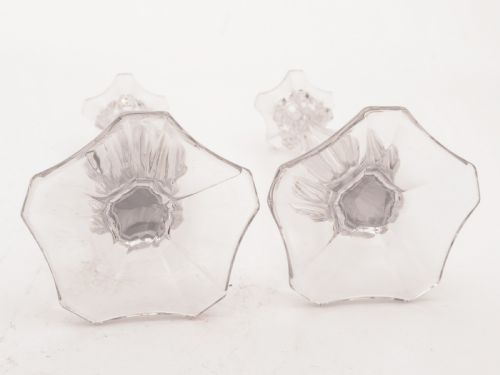 Pair of Moulded Glass Candlesticks Circa 1930