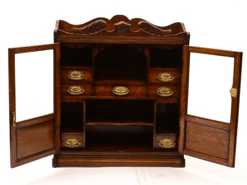 Edwardian Oak Collectors Cabinet Circa 1905