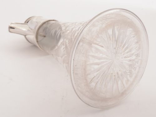 Edwardian Glass and Silver Plated Claret Jug Circa 1905