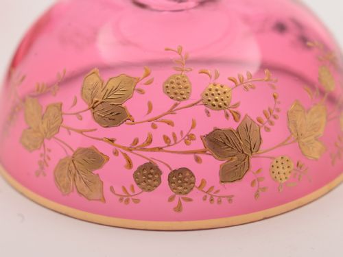 Cranberry Glass Cream and Sugar Set Circa 1905