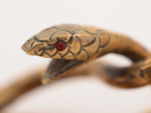 Egyptian Brass Snake Note Holder Circa 1900