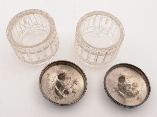 Pair of German WMF Pewter Topped Jars Circa 1900