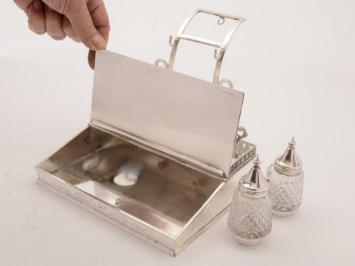 Victorian Silver Plated Ink Stand 1868