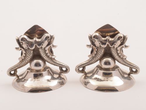 Pair of Victorian Silver Menu Holders Birmingham 1891