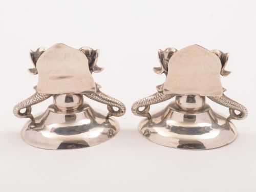Pair of Victorian Silver Menu Holders Birmingham 1891