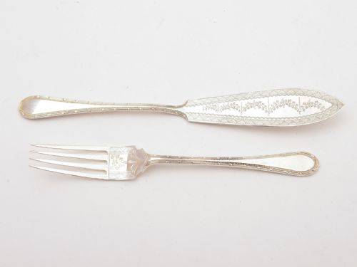 Cased Silver Plated 24 Piece Fish Set Circa 1905