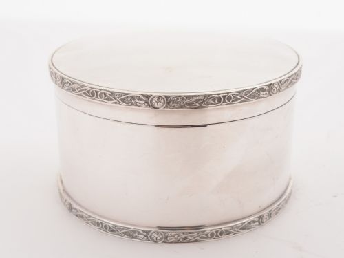 Art Deco Silver Plated Biscuit Box Circa 1930