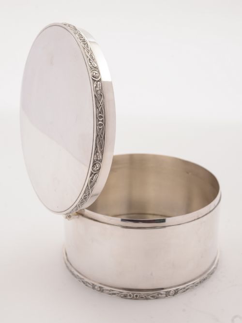 Art Deco Silver Plated Biscuit Box Circa 1930
