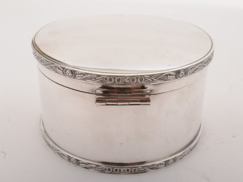 Art Deco Silver Plated Biscuit Box Circa 1930