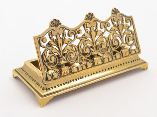 Victorian Brass Triple Stamp Box Circa 1890