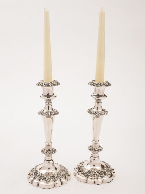 Pair of Victorian Silver Plated Candlesticks Circa 1890