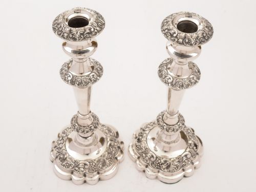 Pair of Victorian Silver Plated Candlesticks Circa 1890
