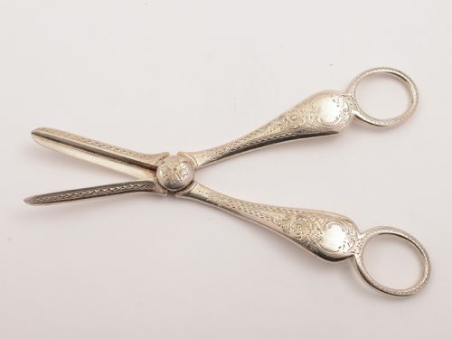 Edwardian Silver Grape Scissors London 1905