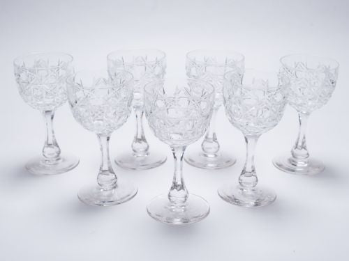 Set of 7 Edwardian Dessert Glasses Circa 1905