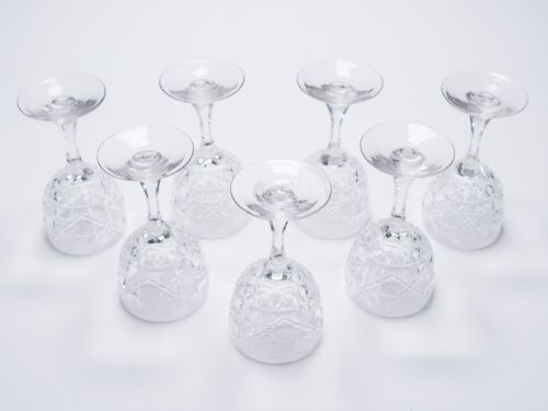 Set of 7 Edwardian Dessert Glasses Circa 1905