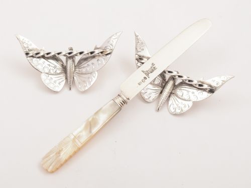 Pair of Victorian Butterfly Knife Rests Circa 1890