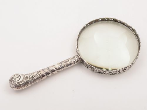 Victorian Silver Handled Magnifying Glass London 1886