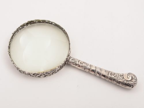Victorian Silver Handled Magnifying Glass London 1886