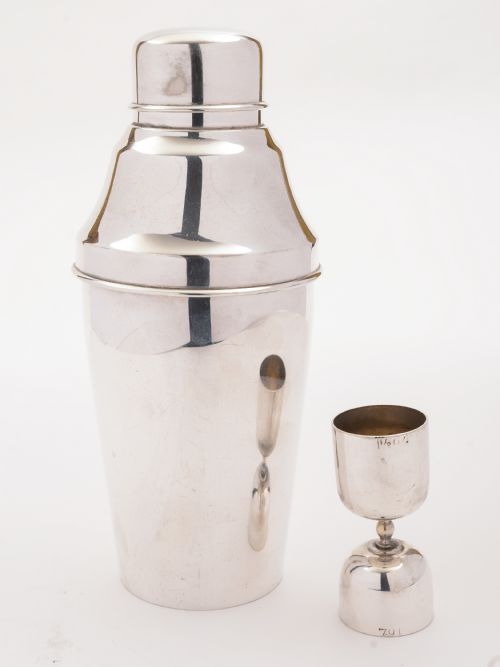 Art Deco Cocktail Shaker with Measure Circa 1930