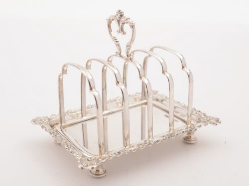 Victorian Silver Tray-Based Toast Rack Sheffield 1892