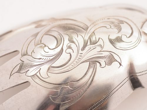 Victorian Antler Handled Salad Servers Circa 1890