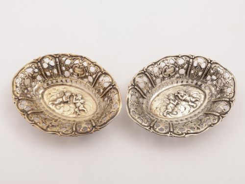 Pair of .800 Silver Bon Bon Dishes Circa 1900