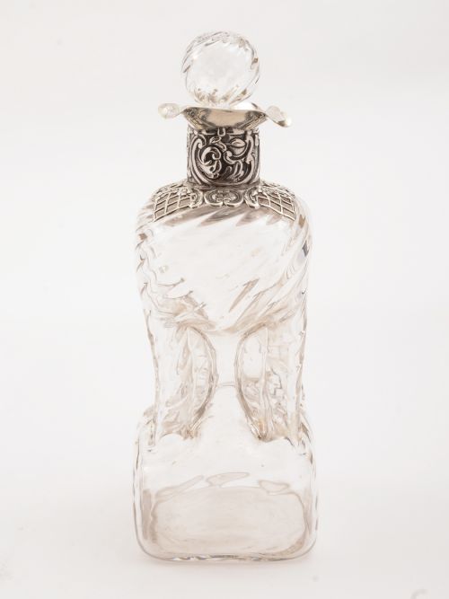 Victorian Silver Topped Glug Glug Decanter London 1895