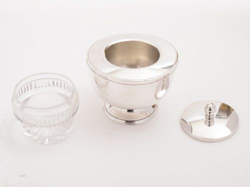 Art Deco Silver Plated Caviar Dish Circa 1930