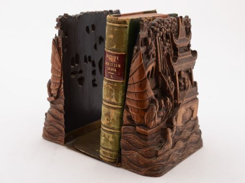 Pair of Carved Chinese Bookends Circa 1900