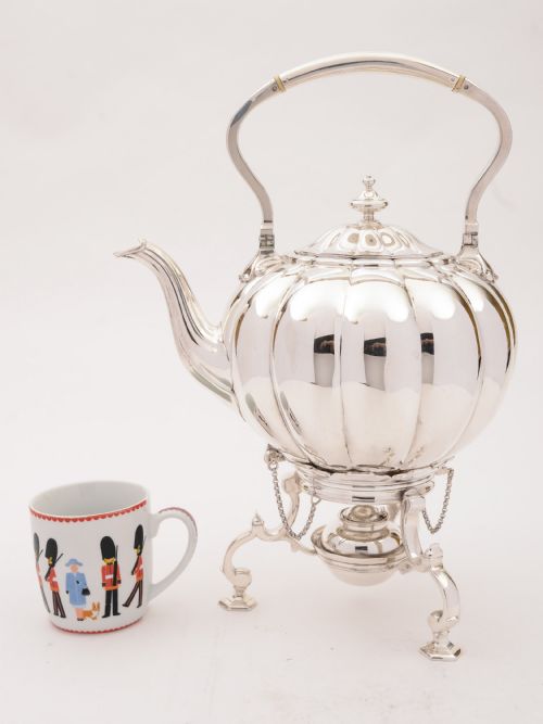 Victorian Silver Plated Tea Kettle On Stand Circa 1870