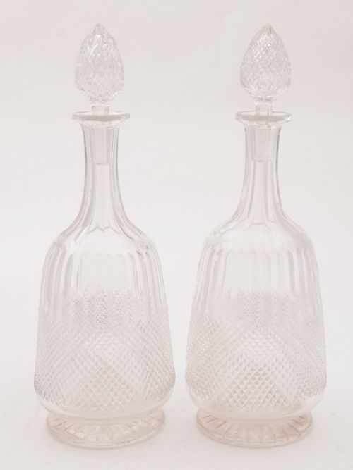 Pair of Edwardian Cut Glass Decanters Circa 1905
