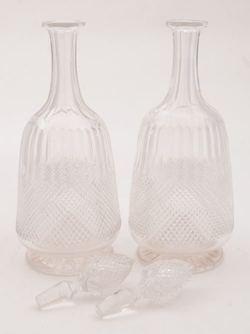 Pair of Edwardian Cut Glass Decanters Circa 1905