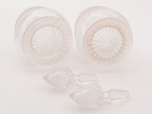 Pair of Edwardian Cut Glass Decanters Circa 1905