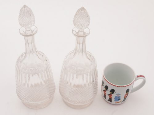 Pair of Edwardian Cut Glass Decanters Circa 1905