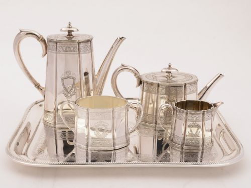 Victorian Bachelors Tea and Coffee Set Circa 1870