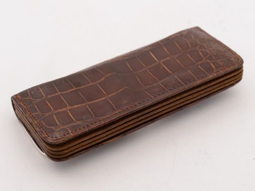 Edwardian Silver and Crocodile Purse Birmingham 1906