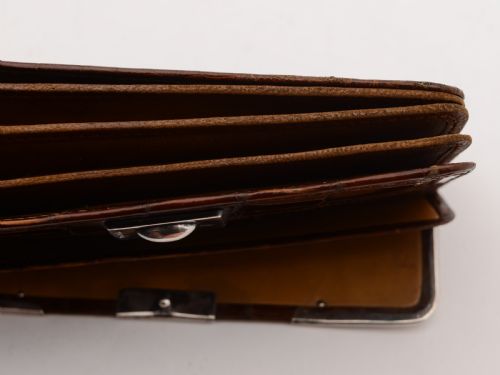 Edwardian Silver and Crocodile Purse Birmingham 1906