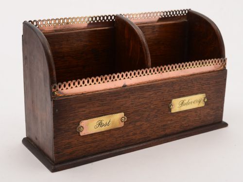 Victorian Oak and Brass Post Box Circa 1890